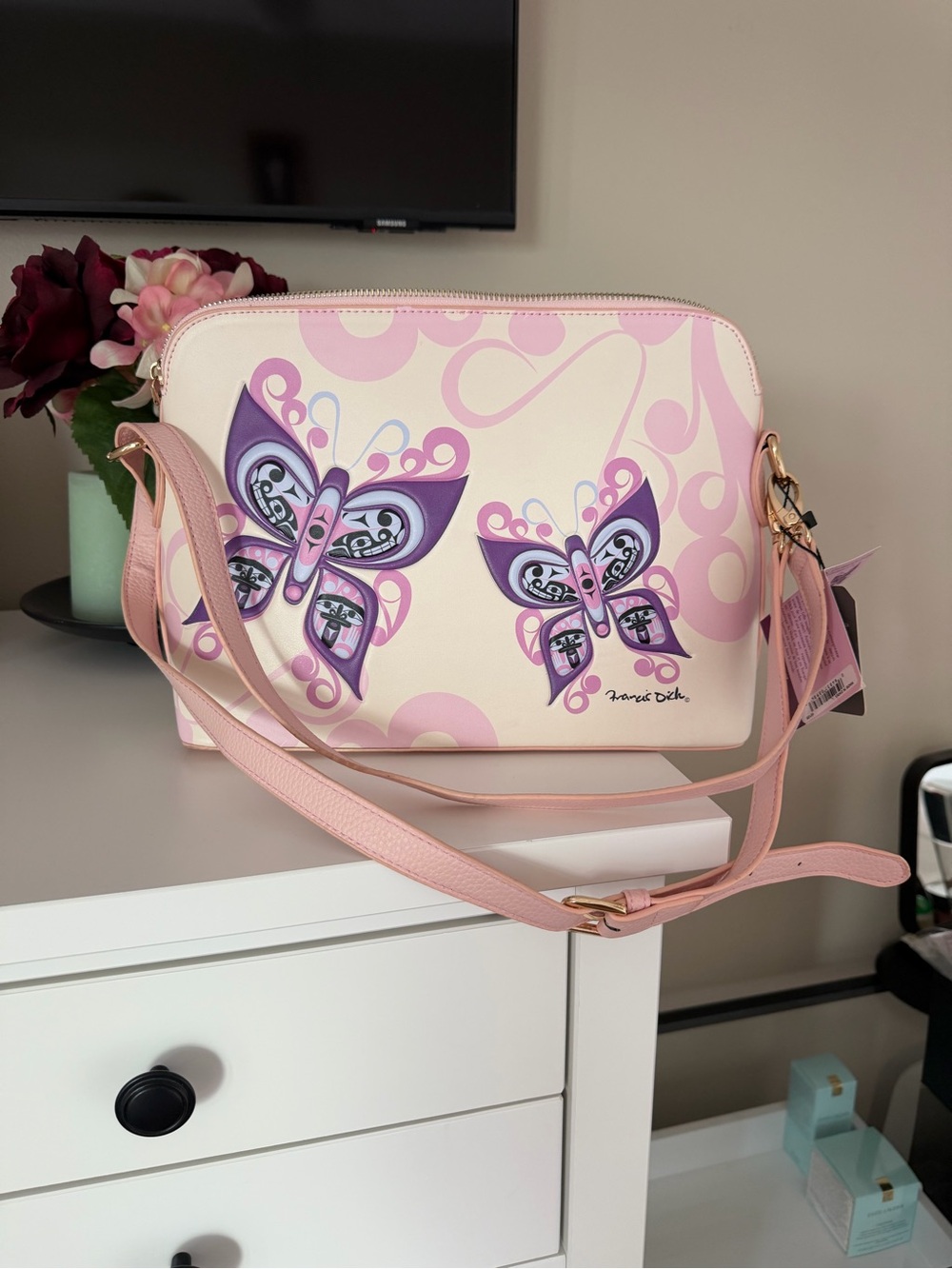 NWT Oscardo Francis Dick Celebration of Life Butterfly Art Crossbody Bag - Picture 4 of 14